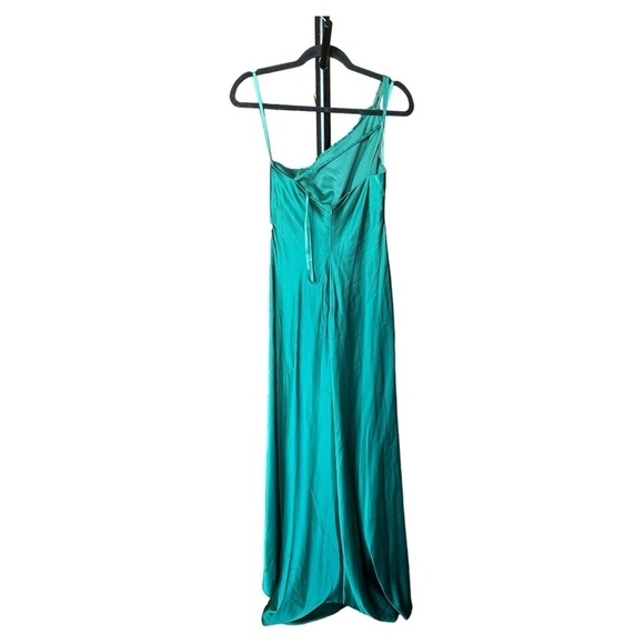 NWOT leena by Mac Duggal ONE SHOULDER WOMENS EMERALD GREEN NEW - Picture 2 of 7
